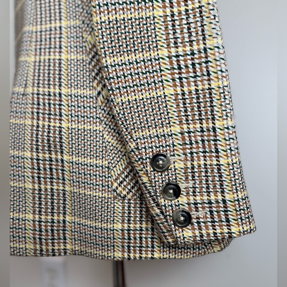 CAbi Pastime Blazer Jacket Multicolor Plaid Stretchy Rayon Blend Women's Size 0 - Picture 6 of 16